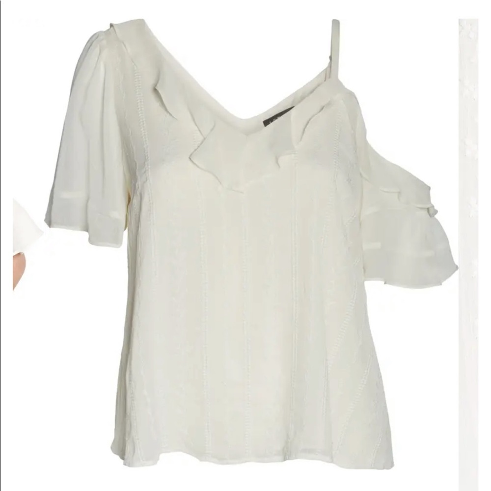 1.STATE Yoryu Single Cold Shoulder Blouse